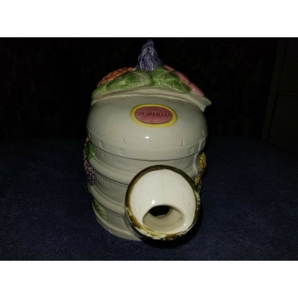 1993 Fitz & Floyd Omnibus Seeds Of Spring Watering Can Flower Teapot Cookie Jar - Picture 4 of 11